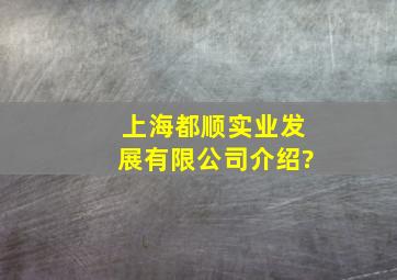 上海都顺实业发展有限公司介绍?