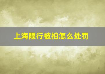 上海限行被拍怎么处罚