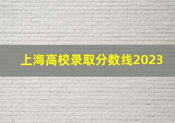 上海高校录取分数线2023