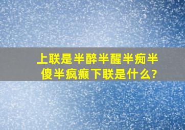 上联是半醉半醒半痴半傻半疯癫下联是什么?