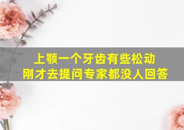 上颚一个牙齿有些松动 刚才去提问专家都没人回答