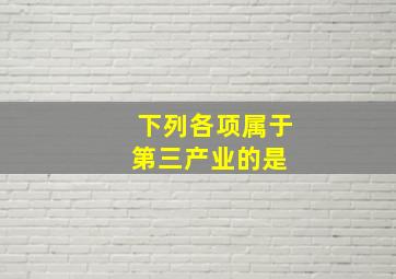 下列各项属于第三产业的是( )。