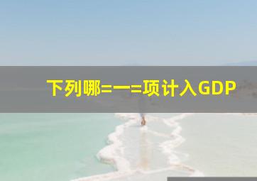 下列哪=一=项计入GDP(