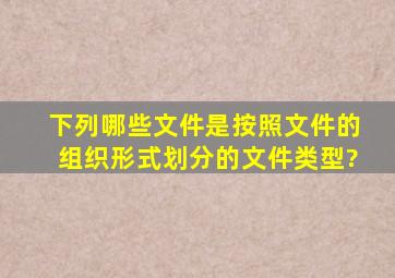 下列哪些文件是按照文件的组织形式划分的文件类型?