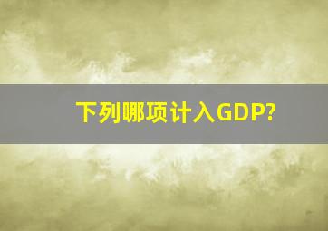 下列哪项计入GDP?