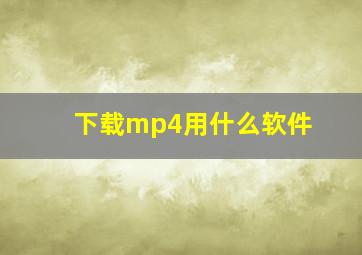 下载mp4用什么软件