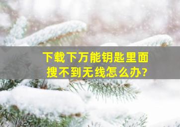 下载下万能钥匙,里面搜不到无线怎么办?