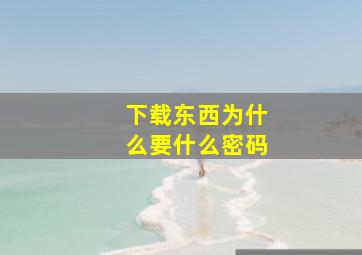 下载东西为什么要什么密码