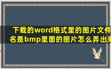 下载的word格式里的图片,文件名是bmp,里面的图片怎么弄出来做桌面...