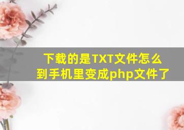 下载的是TXT文件怎么到手机里变成php文件了