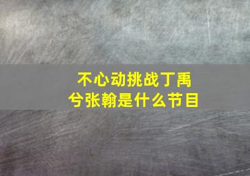 不心动挑战丁禹兮张翰是什么节目(