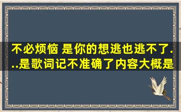 不必烦恼 是你的想逃也逃不了...是歌词,记不准确了,内容大概是这样,谁...