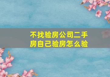 不找验房公司,二手房自己验房怎么验