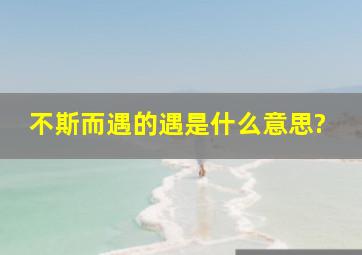 不斯而遇的遇是什么意思?