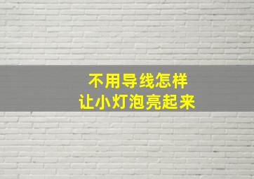 不用导线怎样让小灯泡亮起来