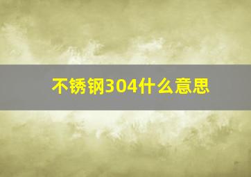 不锈钢304什么意思