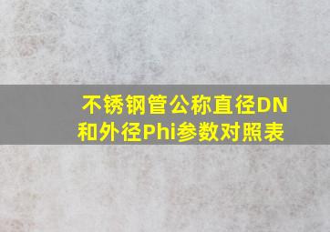 不锈钢管公称直径(DN)和外径(Φ)参数对照表