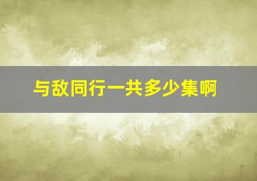 与敌同行一共多少集啊