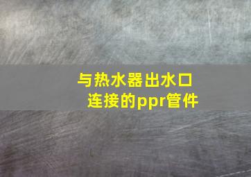 与热水器出水口连接的ppr管件