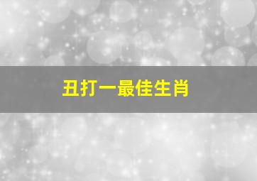 丑打一最佳生肖