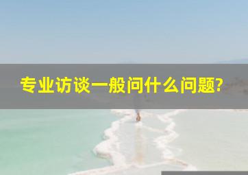 专业访谈一般问什么问题?