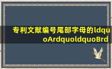 专利文献编号尾部字母的“A”、“B”、“U”、“S”各代表什么