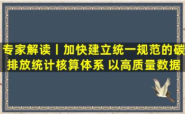 专家解读丨加快建立统一规范的碳排放统计核算体系 以高质量数据...