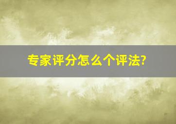 专家评分怎么个评法?