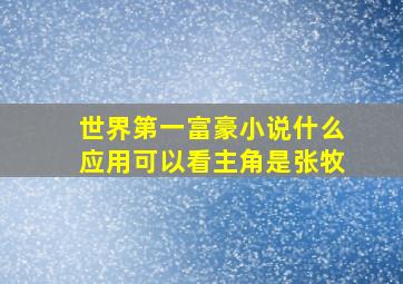 世界第一富豪小说什么应用可以看,主角是张牧