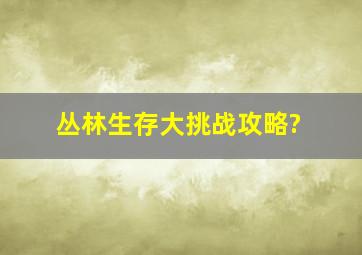 丛林生存大挑战攻略?