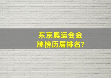 东京奥运会金牌榜历届排名?