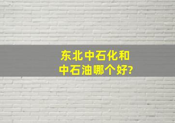 东北中石化和中石油哪个好?