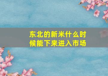 东北的新米什么时候能下来,进入市场