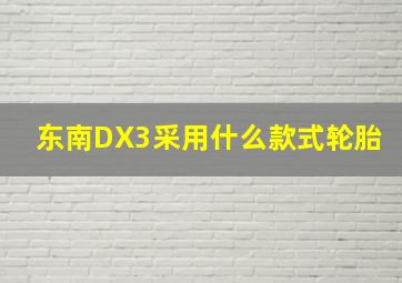 东南DX3采用什么款式轮胎