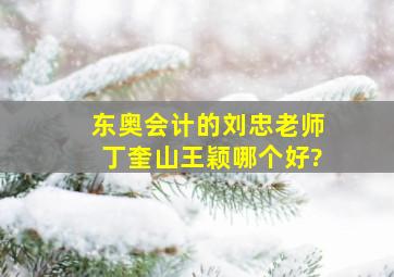 东奥会计的刘忠老师丁奎山王颖哪个好?