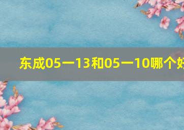 东成05一13和05一10哪个好