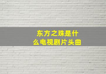 东方之珠是什么电视剧片头曲