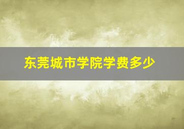 东莞城市学院学费多少