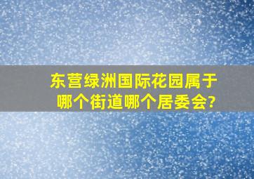 东营绿洲国际花园属于哪个街道哪个居委会?