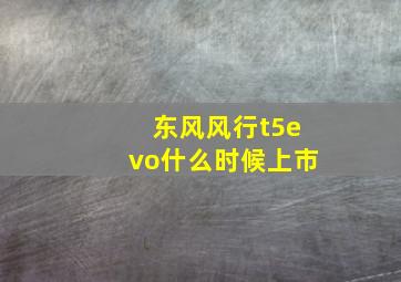 东风风行t5evo什么时候上市