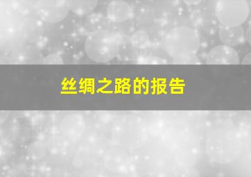 丝绸之路的报告