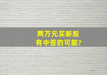 两万元买新股有中签的可能?