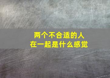 两个不合适的人在一起是什么感觉