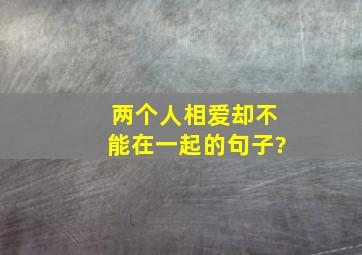 两个人相爱却不能在一起的句子?