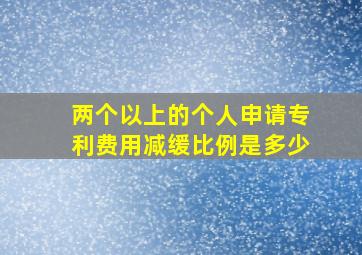 两个以上的个人申请专利费用减缓比例是多少