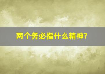 两个务必指什么精神?