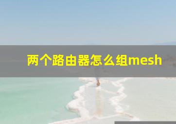 两个路由器怎么组mesh