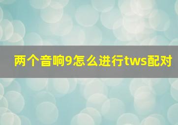 两个音响9怎么进行tws配对(