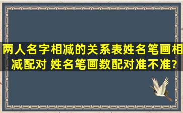 两人名字相减的关系表,姓名笔画相减配对 姓名笔画数配对准不准?