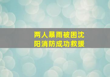 两人暴雨被困沈阳消防成功救援